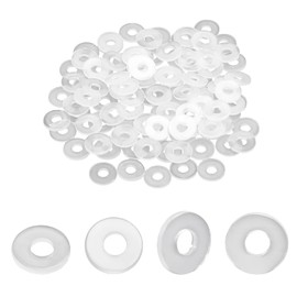 MroMax Nylon Flat Round Washer-M3 White Plastic Washers 0.31" OD 0.12" ID 0.04" Thickness Insulating Washer for Electrical Connections, Ship Equipment, Medical, Office and Other Fields 100PCS
