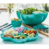 Tupperware Chip N Dip Salad Serving Bowl & 2 Dip