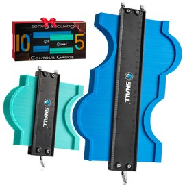 SHALL Contour Gauge with Lock, Profile Tool 25cm & 12.5cm, Widen Shape Duplicator with Pin Tightness Adjustable Screw, Master Outline Measuring Plastic Ruler for Irregular Template, Gifts for Handyman
