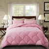 ELNIDO QUEEN® Pink Queen Comforter Set with 2 Pillow Shams - 3 Pieces Bed Comforter Set - Quilted Down Alternative Comforter Set - Lightweight All Season Bedding Comforter Sets Queen Size(88x92 inch)