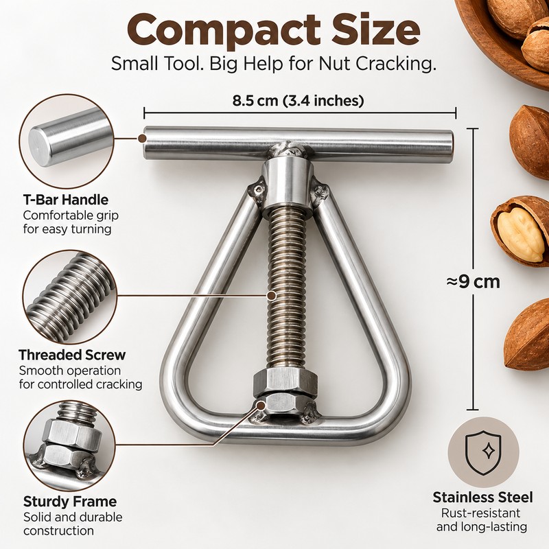 Manual Nut Cracker for Walnuts & Macadamia Nuts – Stainless