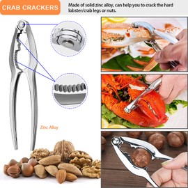 Crab Leg Crackers, Crab Crackers And Tools Set Of 6 Includes 6 Lobster Crackers, 6 Crab Forks, 6 Crab Knifes, 6 Seafood Scissors, Nut Crackers For Crab Leg Crackers Tool