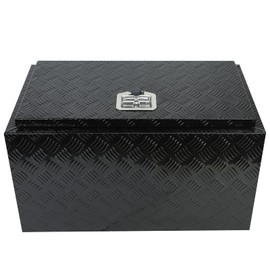 EASYBERG 30inch X 17inch X 17.75inch Aluminum Heavy Duty Pick-Up Truck Bed 5 Bar Tread Tool Box Underbody Trailer Flat Bed w/Lock & Keys