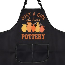 Funny Pottery Apron Pottery Gift Ideas Ceramic Artist Gifts Pottery Lover Gifts Pottery Making Apron With Pocket (who loves POTTERY apron)