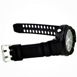 SKMEI 5ATM Military S-SHOCK LED Digital Waterproof Alarm Sport Quartz Wrist Watch (Black), Black, Strap