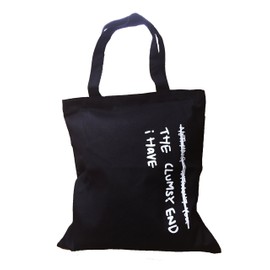 Rubitas Simple Tote Bag, Canvas, Mother's Handbag, Commute, Eco, English Letter Black