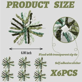 6 Counts Gradient Green Curly Bows for Gift Wrapping, Self Adhesive Curly Ribbon Bows Holiday Gift Bow for Wine Bottle, Treat Bags, Birthday, Christmas Party Favors - 6 inch