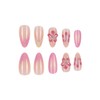 3D Flower Press on Nails Medium Almond Fake Nails with