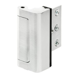 Prime-Line U 11325 Door Reinforcement Lock – Add Extra, High Security to your Home and Prevent Unauthorized Entry – 3” Stop, Aluminum Construction, Brushed Chrome (Single Pack)