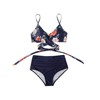 RXRXCOCO Women's Wrap Push Up Bikini Top with Tummy Control