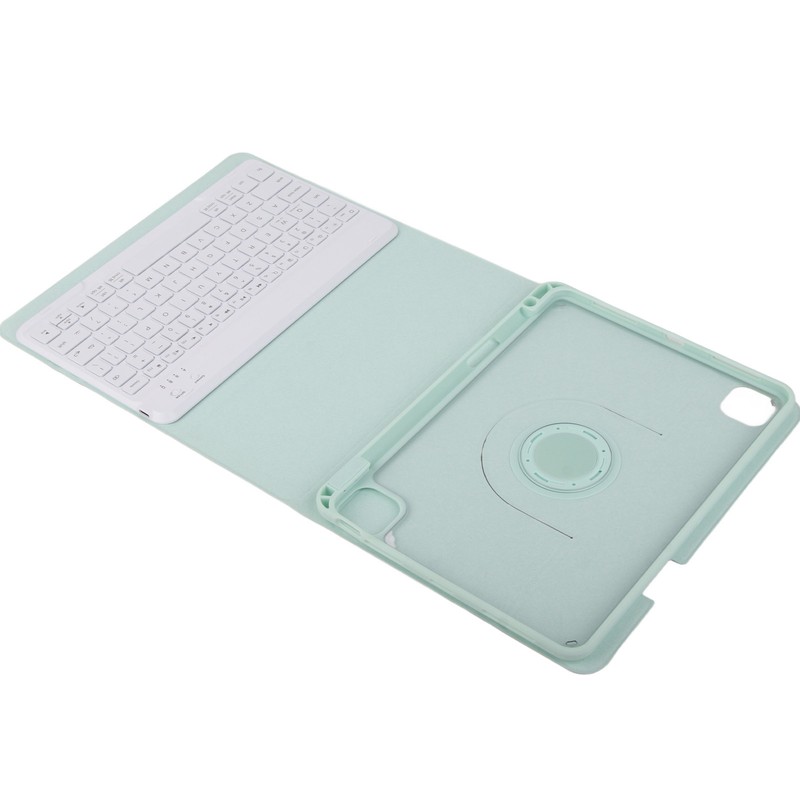 Tablet Protective Case Light Green Folding Stand Cover with Keyboard