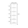 TUTOTAK 6-Tier Corner Bookshelf with LED Light,Corner Shelf for Small