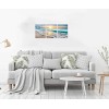 White 3 Panel Blue Sea Sunset Canvas Wall Art Ready