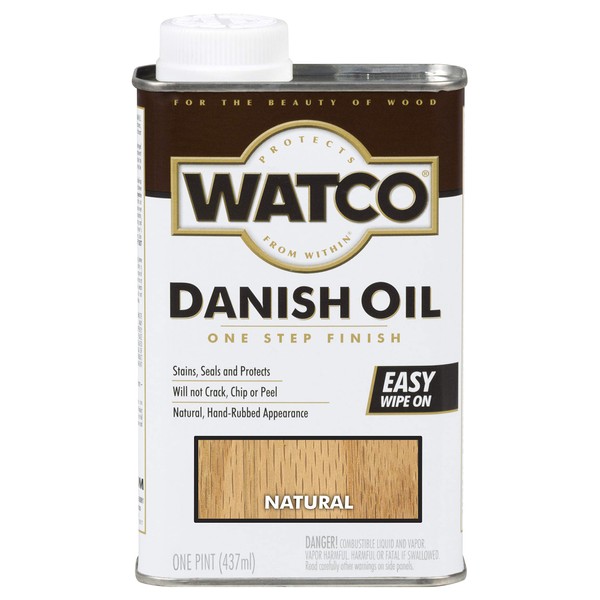 Rust-Oleum Watco 65751 Danish Oil Wood Finish, Pint, Natural