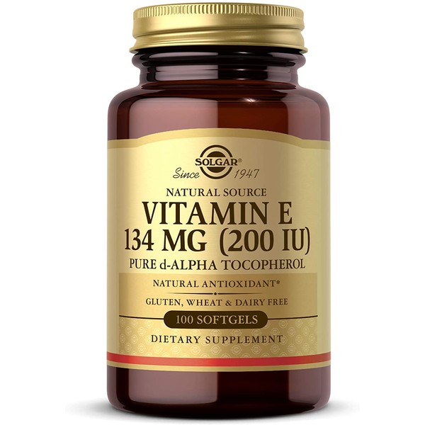 Solgar Vitamin E 200 IU Alpha, 100 Softgels - Antioxidant, Healthy Aging, Healthy Skin, Immune System Support - Natural Source Vitamin E - Gluten Free, Dairy Free - 100 Servings