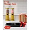 Electric Salt and Pepper Grinder Set with Storage Base, Stainless