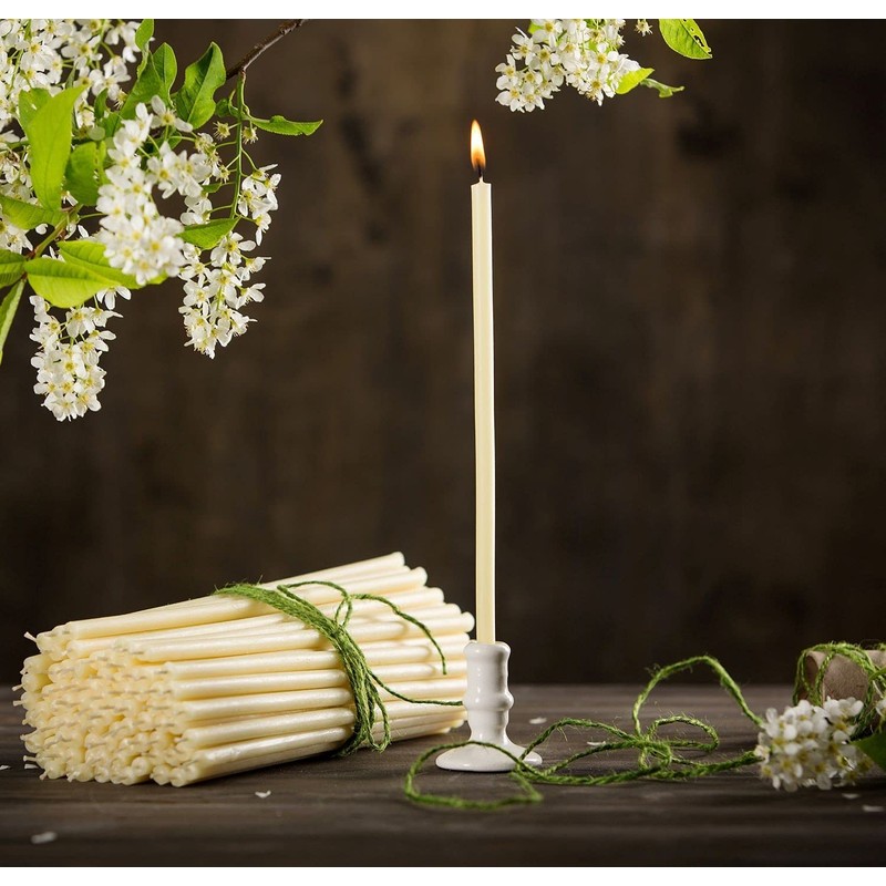 Danilovo Thin Taper Beeswax Candles - Honey-Scented, Decorative Candles Ideal