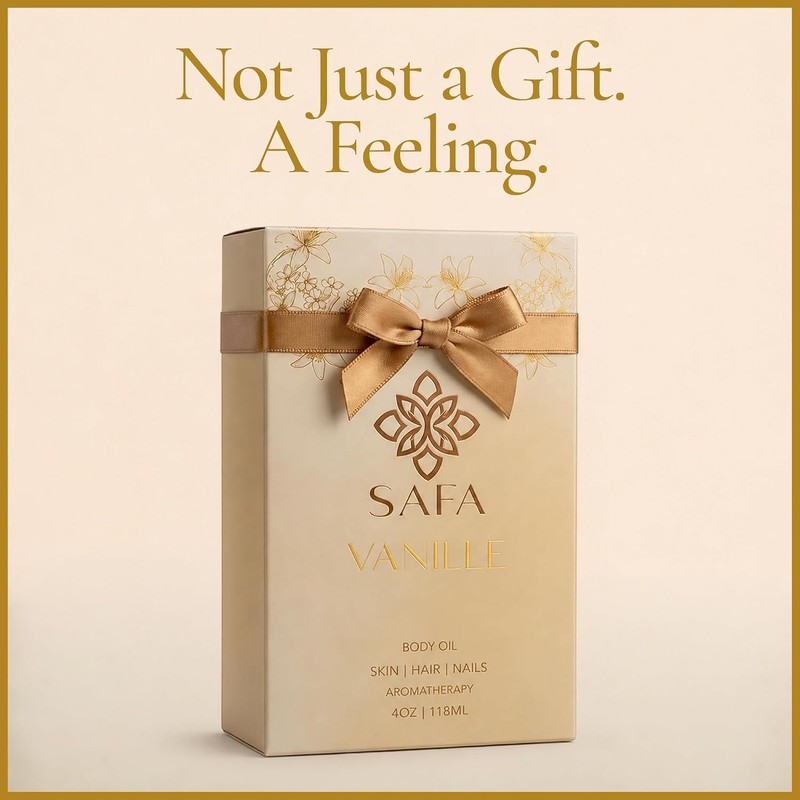 SAFA- Aceite de vainilla: aceite orgánico para rostro, cuerpo, cabello,