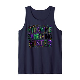 Mardi Gras Squad Party Festival Beads Throw Me Something Tank Top