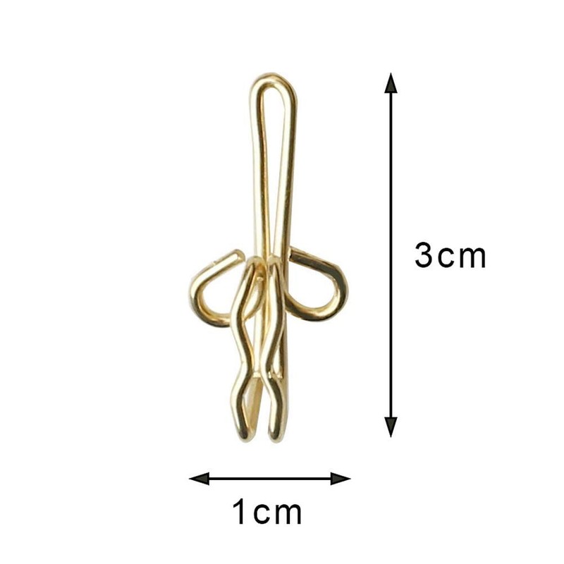 kuou 100 Pieces Brass Curtain Hooks, Metal Curtain Hook Brass
