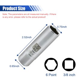 1PCS Magnetic Spark Plug Socket, Powerful Magnet Retains Spark Plugs, Chrome Vanadium Steel Spark Plug Socket (9/16-inch)