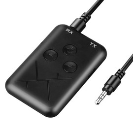 Gatuida Wireless Transmitter Receiver Adapter Dual Device Audio Adapter Cable for Streaming Music and Calls Compatible Tv Car Stereo and Headphones Black