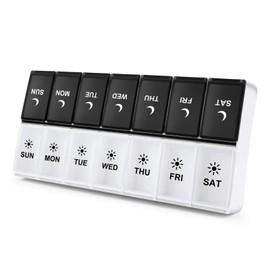DANYING Large Pill Organizer 2 Times a Day, Weekly Box Per AM PM Case, Day Night Container 7 Vitamin Case Twice