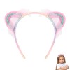 GAFATORY Glitter Headbands for Girls Cat Ears Headband Rainbow Cat
