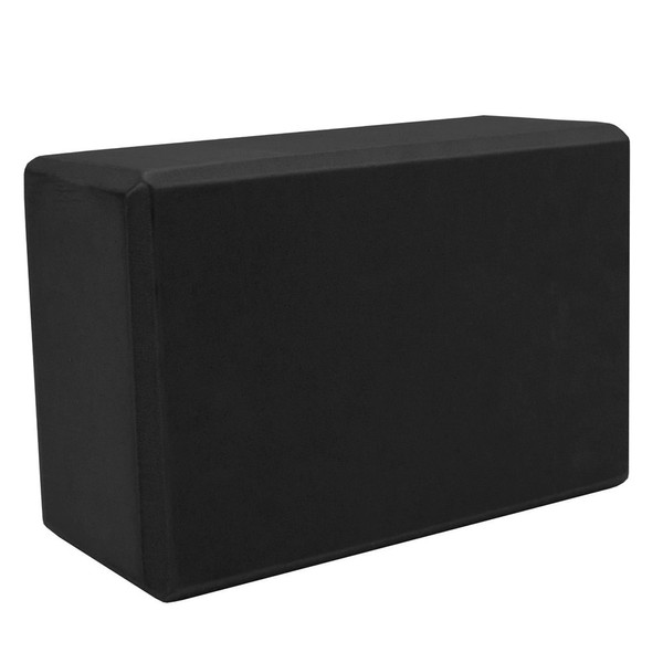 Crown Sporting Goods Large High Density Black Foam Yoga Block, 9 in x 6 in x 4 in