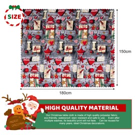 Christmas Table Cloth, Christmas Table Decorations Christmas Tablecloth Table Cover 150 x 180 cm Xmas Table Cloth Rectangular Grey, Large Christmas Tablecloths and Runner for Dinner Table Decorations