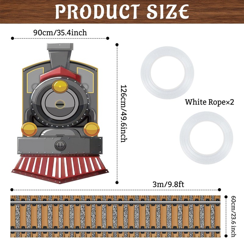 NeusWonder Christmas Express Train Party Decorations with Railroad Track, Polar-Inspired