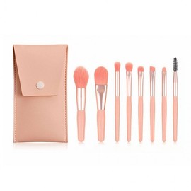 8-Piece Makeup Brush Set / Foundation, Powder, Blush, Shading Brushes Leather Case + 8-Piece Makeup Brush Set (Random Color) 2ea
