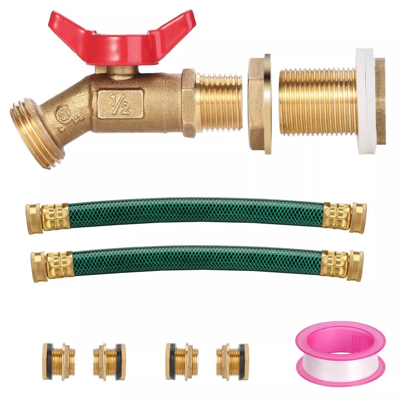 WADEO Rain Barrel Spigot, Brass Rain Barrel Quarter Turn Ball