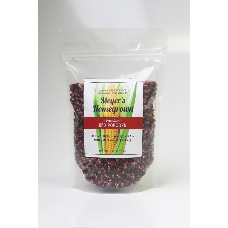 Meyer's Homegrown Premium Red Popcorn, 1lb Bag, Tender Texture, no