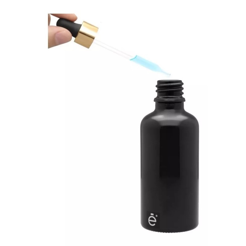 Envaline Frasco Gotero 50 Ml Coated Pipeta Premium Bulbo Negro