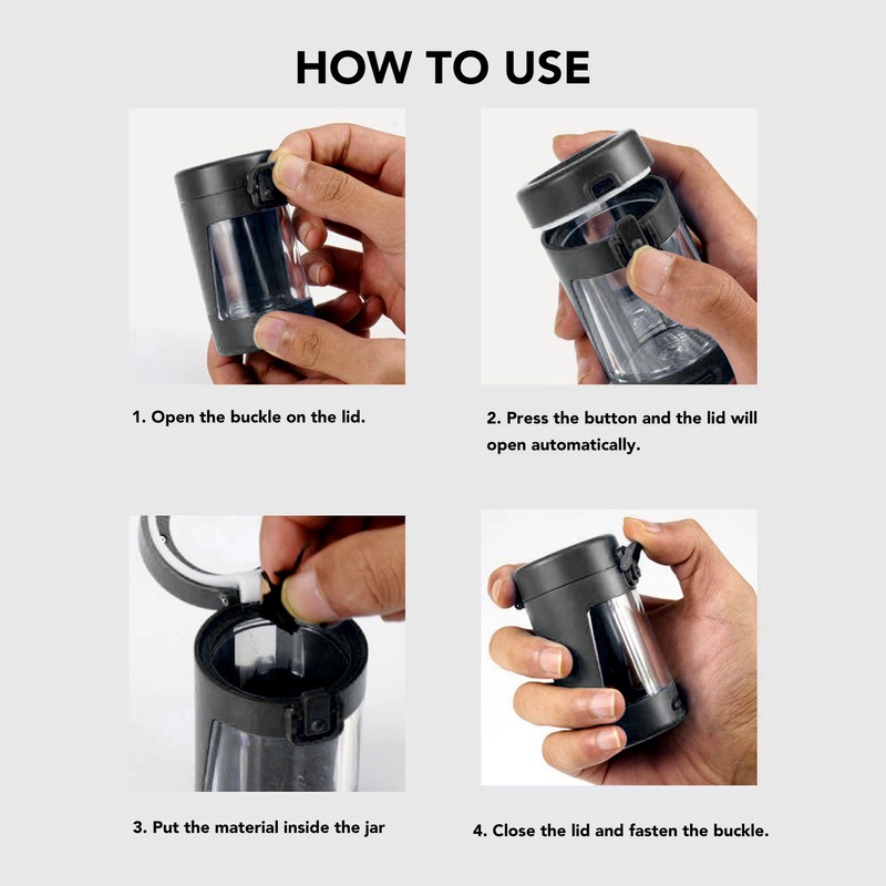 Magnifying Jar Portable Rechargeable Keep Humidity Mini Air Tight Storage