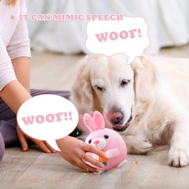 Interactive Dog Toy, Easter Dog Toy, Interactive Play Ball for Dogs, with Music, Can Learn to Speak, Movable, USB Charging, Easter Gifts for Dogs and Cats (Rabbit)
