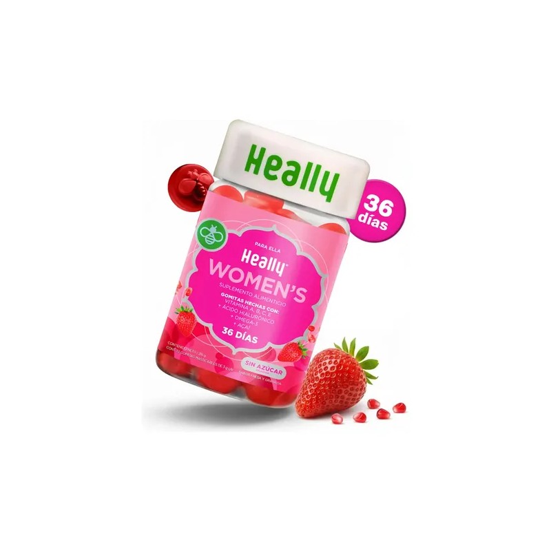 Heally Women Multivitamínico Mujer Gomitas Azúcar Omega Ácido Hialurónico Acaí