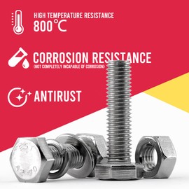 YEEZET 860pcs 304 Stainless Steel Metric Bolt Assortment Kit,M4 M5 M6 Bolts and Nuts Washers Assortment Set,14 Most Common Sizes