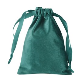 FAVORTALK 20Pcs Velvet Jewellery Pouches Velvet Drawstring Bags, Well-stitched Jewellery Pouches for Wedding Favor Party Gift Packaging 150x100 mm Gift Bags with Drawstrings, Dark Green