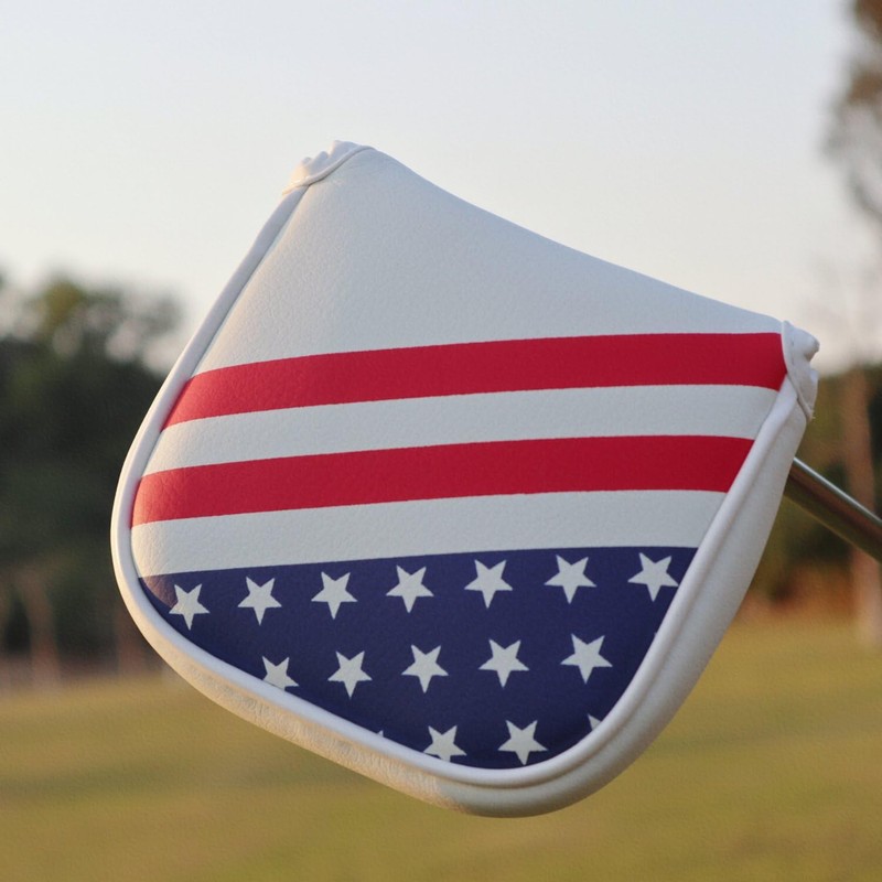 PU Leather USA Flag Golf Square Mallet Putter Club Cover