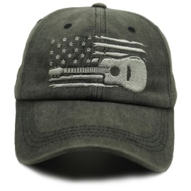 Guitar Gifts for Men and Women, Music Hat Guitar Gear Adjustable Embroidered Vintage Cotton Baseball Caps Black, Black, One Size