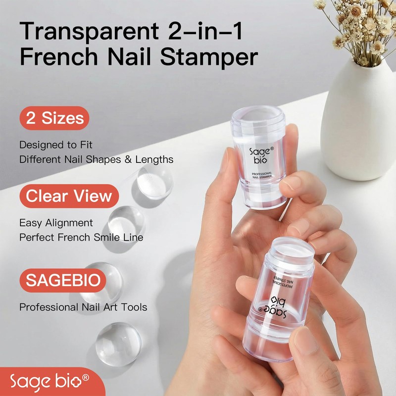 SAGEBIO Christmas Nail Stamping Kit – Silicone Nail Art Stamper