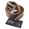 Hide & Drink, Men's Belt with Rustic Nickel Buckle Design,