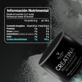 Creatina Monohidratada Micronizada en Polvo Valara  Alta Pureza Certificada  Con Scoop Dosificador - Creatine Monohydrate Pre Entreno - Platinum -... 