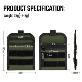 TACTICAL GEEK EXT3 EDC Bag, Lightweight Organiser with Waterproof Zip, 500D Nylon Pouch with Independent Pocket for Multi-Purpose Daily Use Tools and Small Equipment, Green