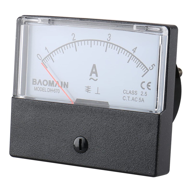 Baomain Ammeter DH-670 AC 0-5A Rectangular Ampere Needle Panel Meter