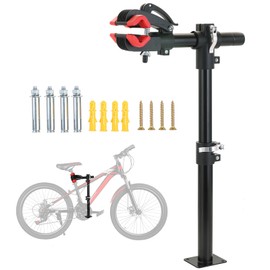 NATGAI Height Adjustable Bike Repair Stand, Bench Mount Bicycle Maintenance Rack Workstand, Adjustable Removable Home Bicycle Maintenance Stand for Road Mountain Bikes (Red)