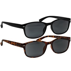 TruVision Readers Reading Sunglasses - HP9505-2 PACK - 1 Sun Black - 1 Sun Tortoise -1.25