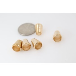 5pcs Gold Quality Metal Round Cord End Toggles Clothing Draw String Hoodie Cord